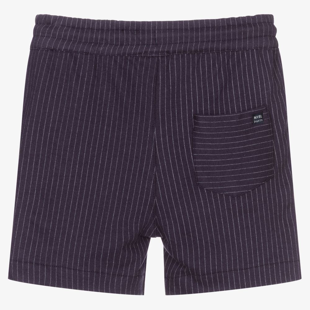 Mayoral-Blue Pinstripe Cotton Shorts | Childrensalon Outlet