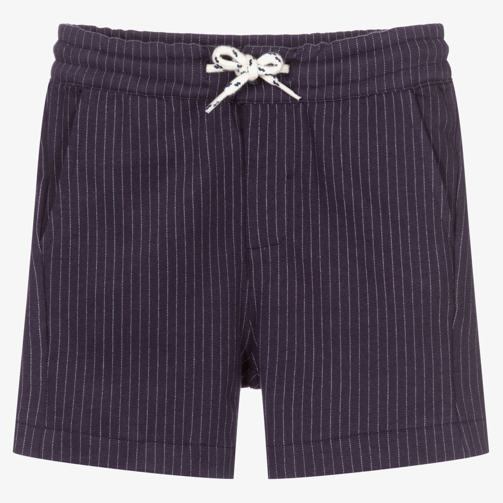 Mayoral - Blue Pinstripe Cotton Shorts | Childrensalon