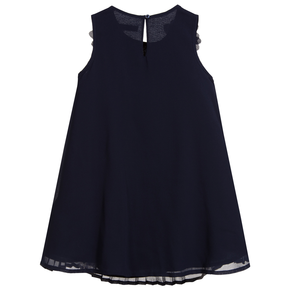 Mayoral-Blue Pleated Chiffon Dress | Childrensalon Outlet