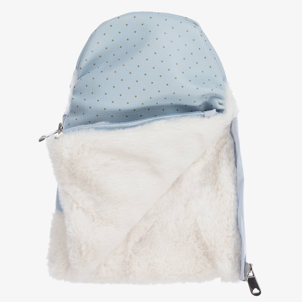 مايورال Newborn-قفّازات متين لون أزرق وعاجي لعربة الأطفال | Childrensalon Outlet