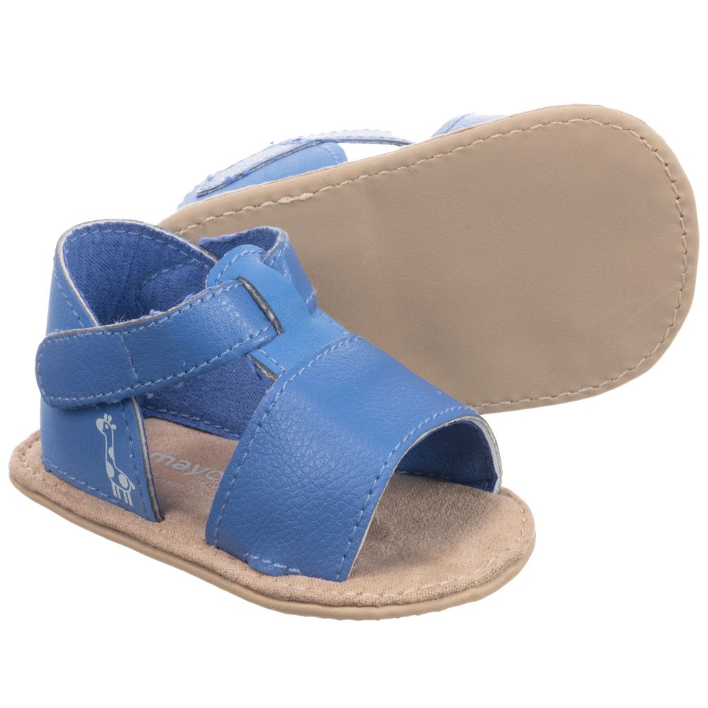 Mayoral Newborn - Blue Pre-Walker Sandals | Childrensalon