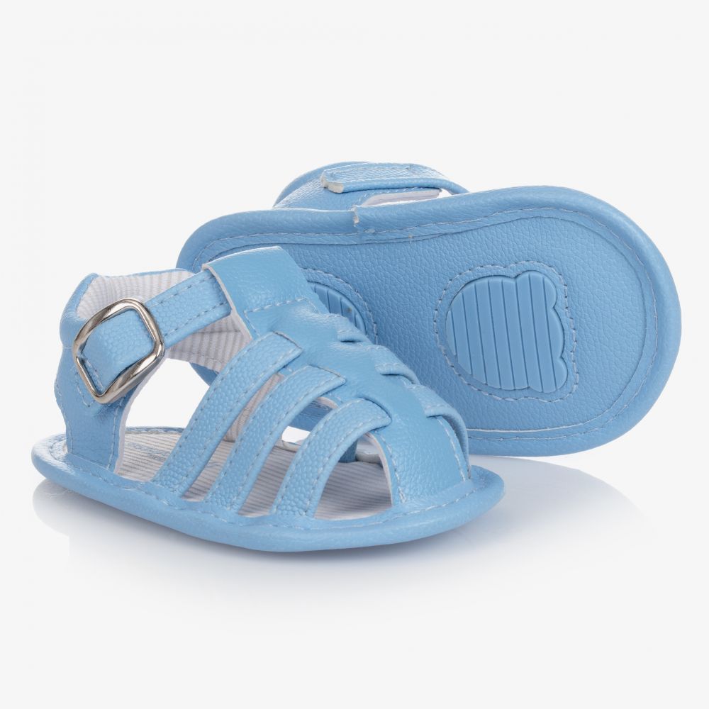 Mayoral Newborn - Blue Pre-Walker Sandals | Childrensalon