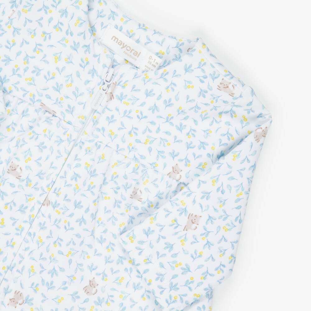 Mayoral Newborn-Blue Printed Leggings Set 3 Pcs | Childrensalon Outlet