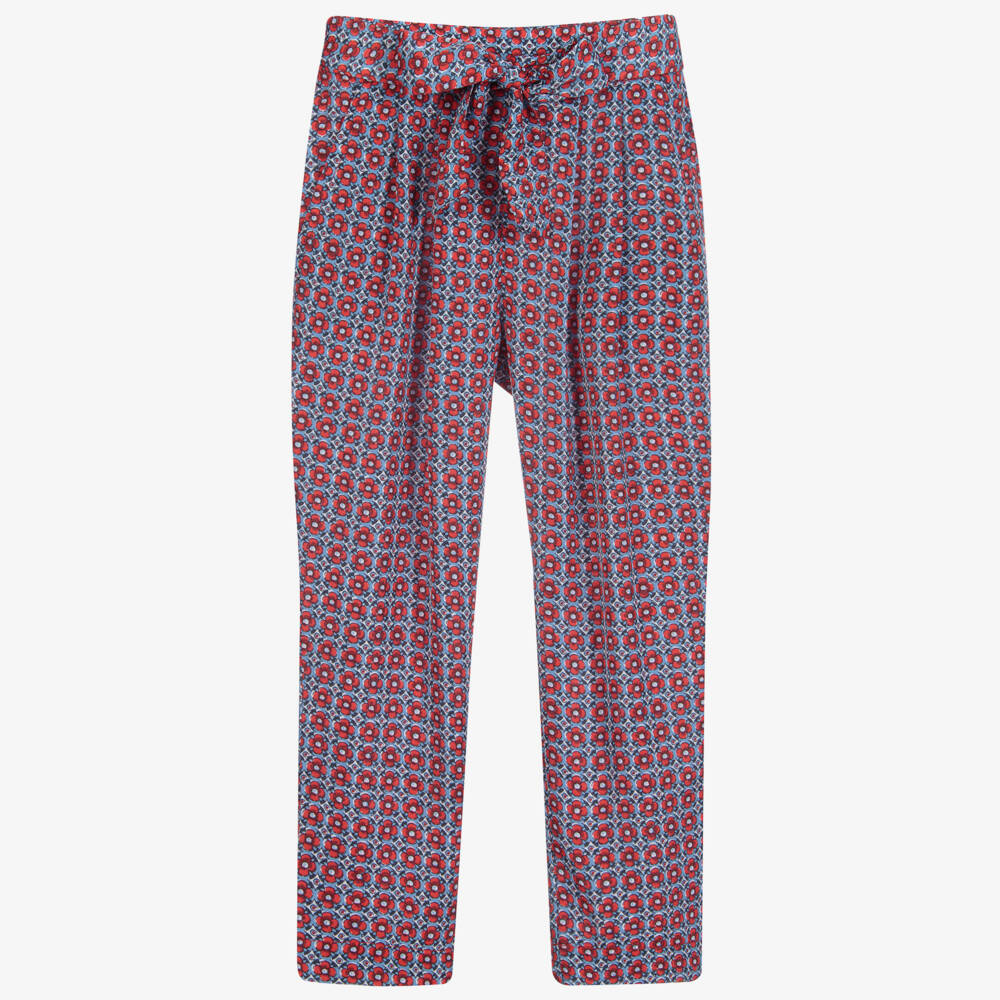 Mayoral-بنطلون لون أزرق وأحمر للبنات | Childrensalon Outlet