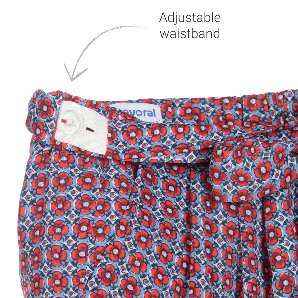 Mayoral-بنطلون لون أزرق وأحمر للبنات | Childrensalon Outlet