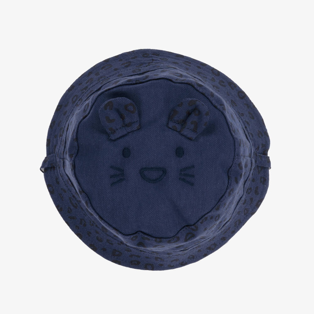 Mayoral-قبعة بوجهين قطن تويل لون أبيض و كحلي للأطفال | Childrensalon Outlet