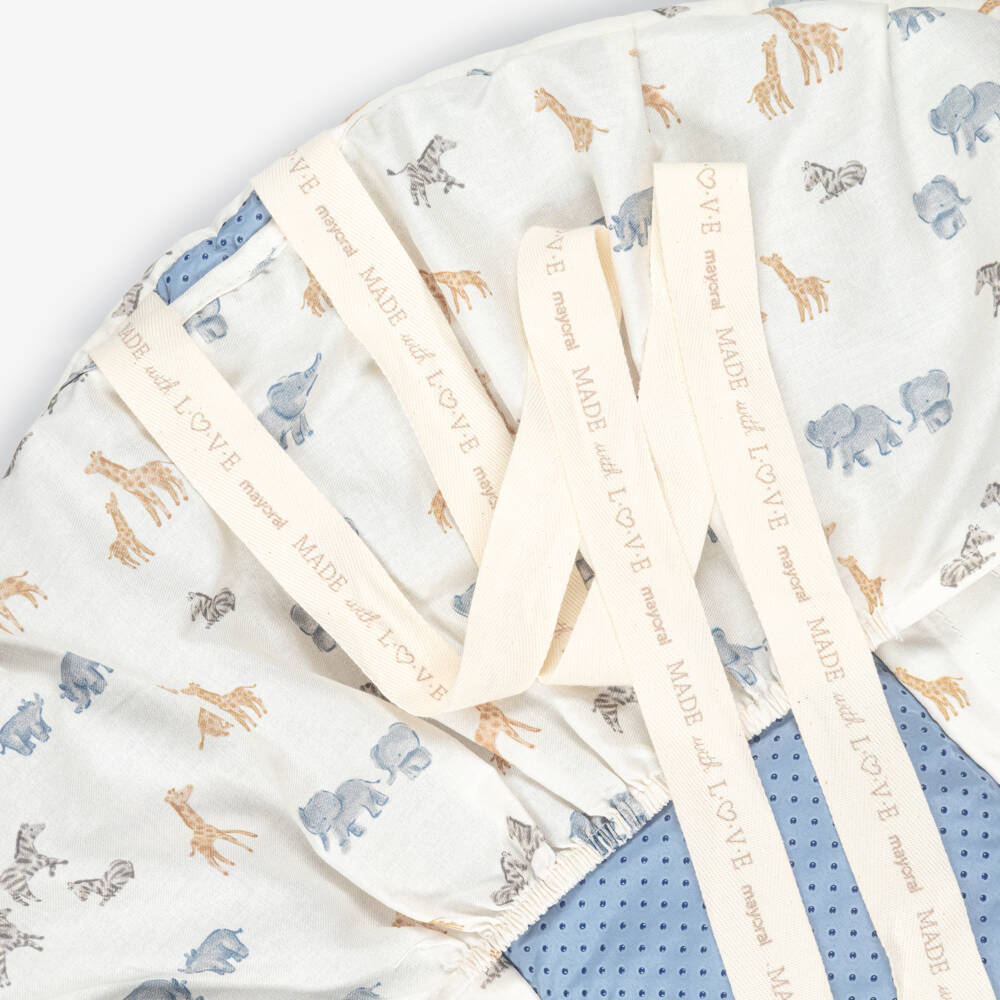 Mayoral Newborn-Blue Safari Animal Print Footmuff (100cm) | Childrensalon Outlet