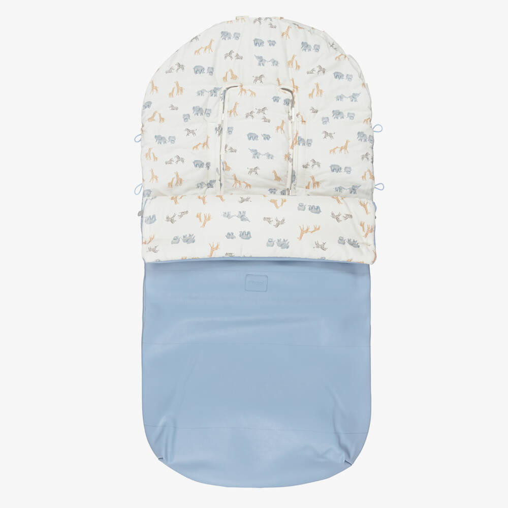 Mayoral Newborn-Blue Safari Animal Print Footmuff (100cm) | Childrensalon Outlet