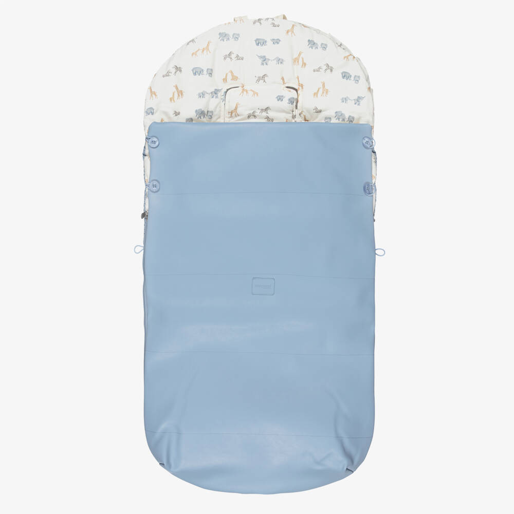 Mayoral Newborn-Blue Safari Animal Print Footmuff (100cm) | Childrensalon Outlet