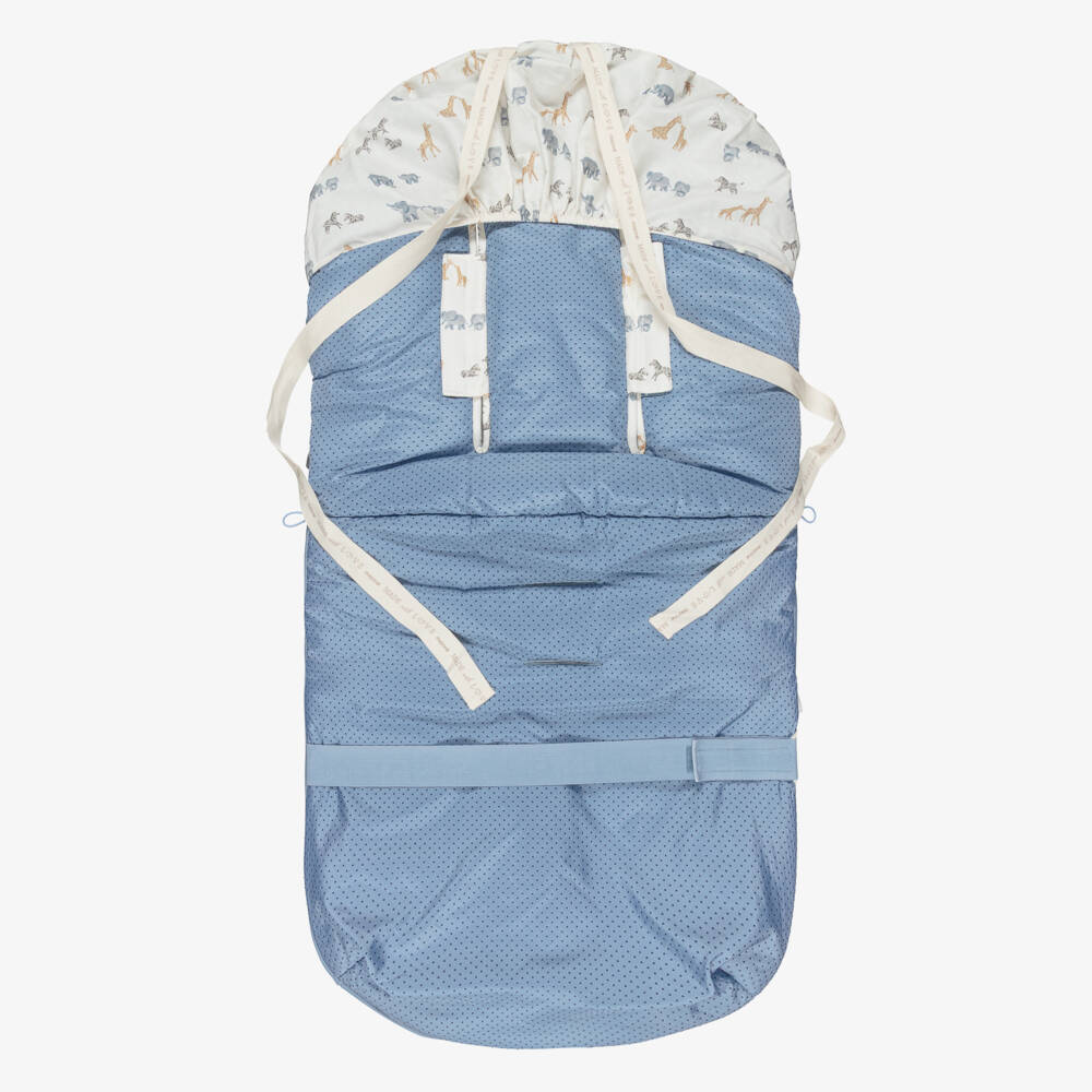 Mayoral Newborn-Blue Safari Animal Print Footmuff (100cm) | Childrensalon Outlet