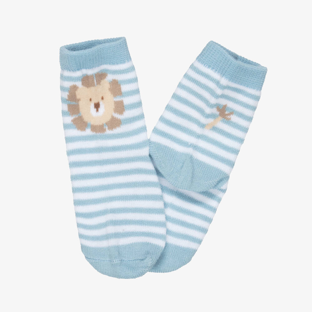 Mayoral Newborn-Blue Safari Print Sock | Childrensalon Outlet