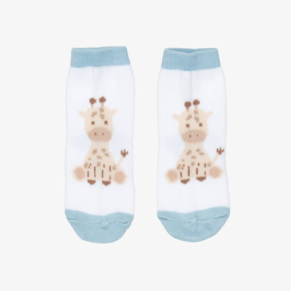 Mayoral Newborn-Blue Safari Print Sock | Childrensalon Outlet