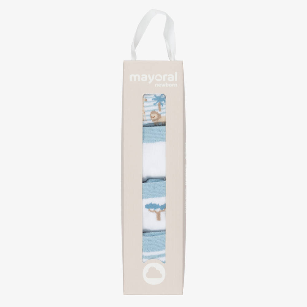 Mayoral Newborn-Blue Safari Print Sock | Childrensalon Outlet