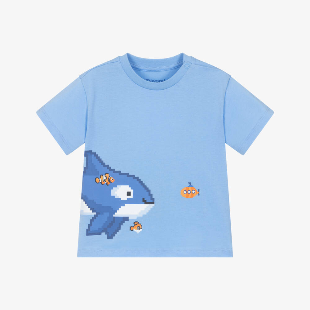 Mayoral-Blue Shark T-shirt | Childrensalon Outlet
