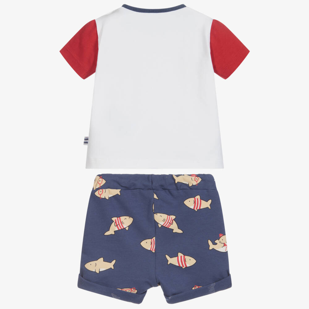 Mayoral Для новорожденных-Комплект с синими шортами с акулами | Childrensalon Outlet