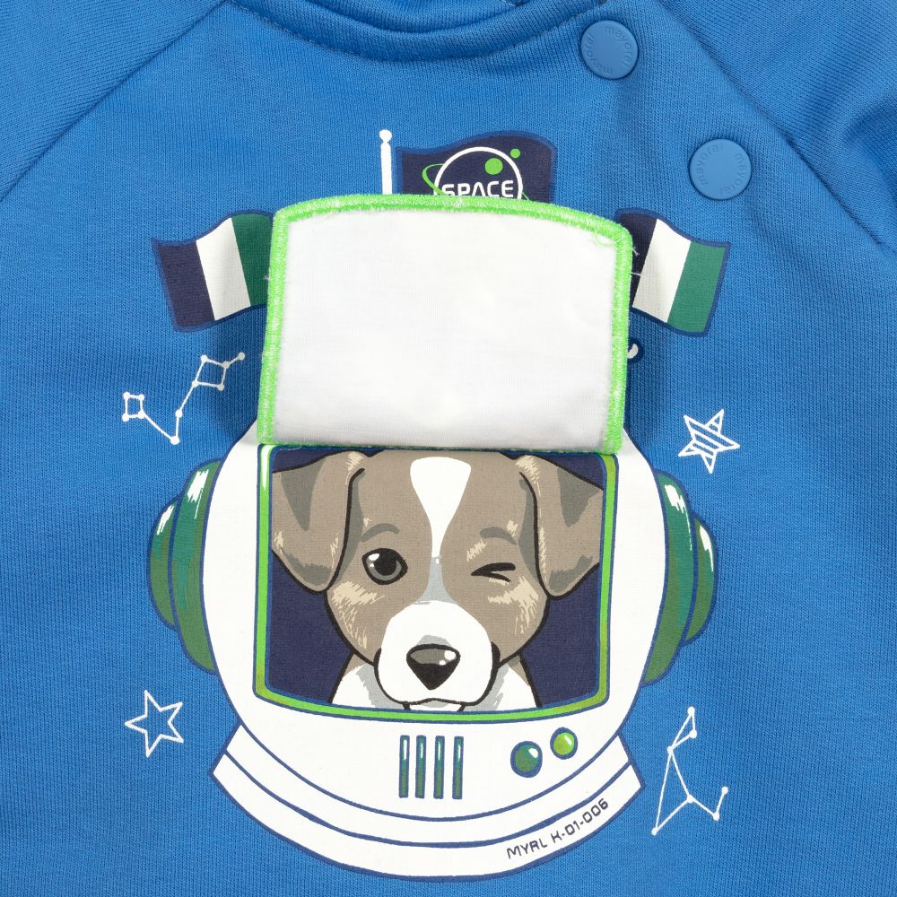 Mayoral-Синий спортивный костюм с космическим принтом | Childrensalon Outlet