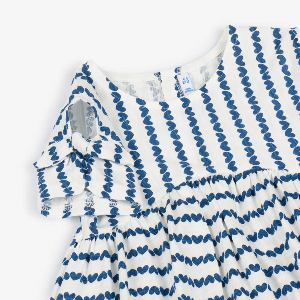 Mayoral-Blue Ss Dress & Red Heart Bag Set | Childrensalon Outlet
