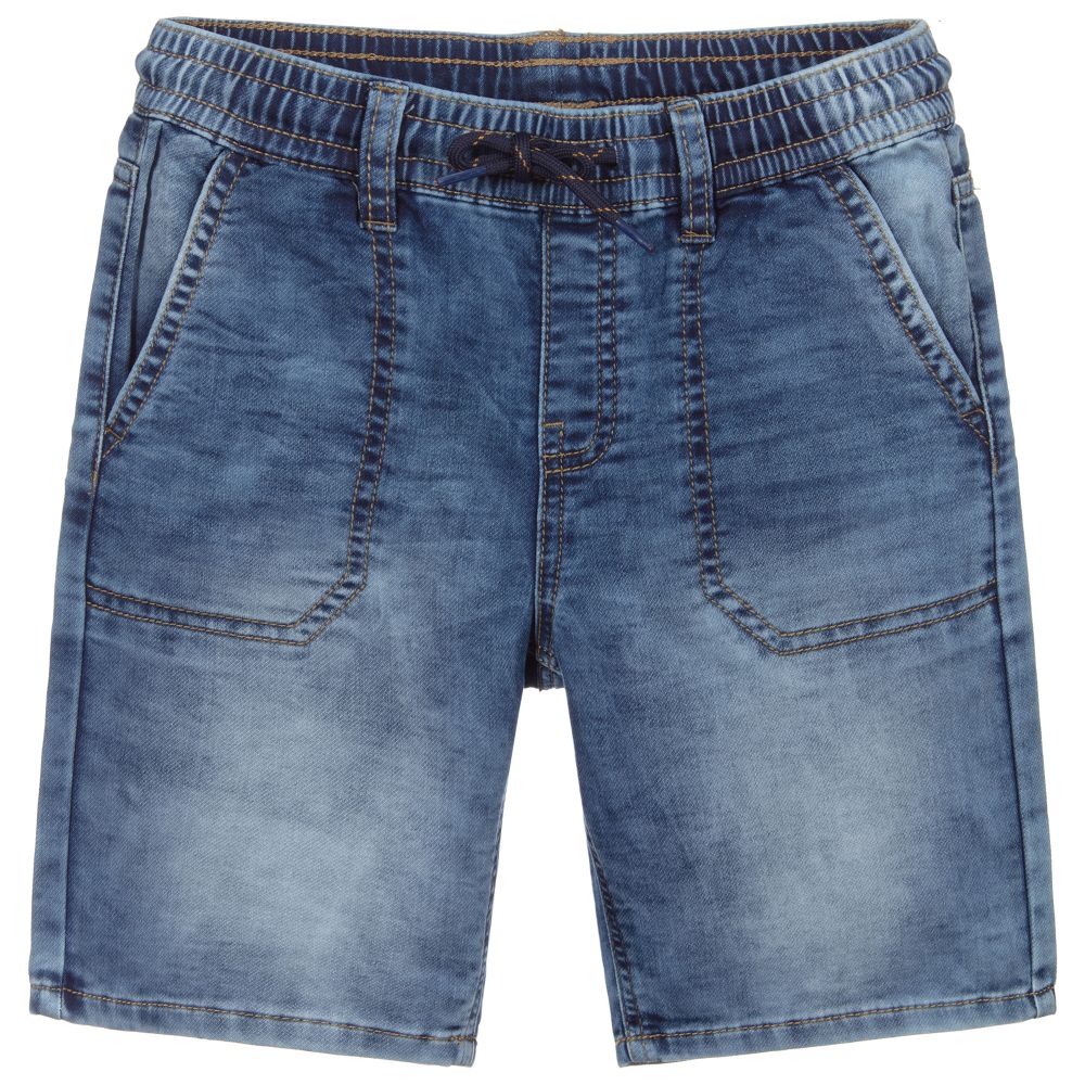 Mayoral Nukutavake - Blue Stone Wash Jersey Shorts  | Childrensalon