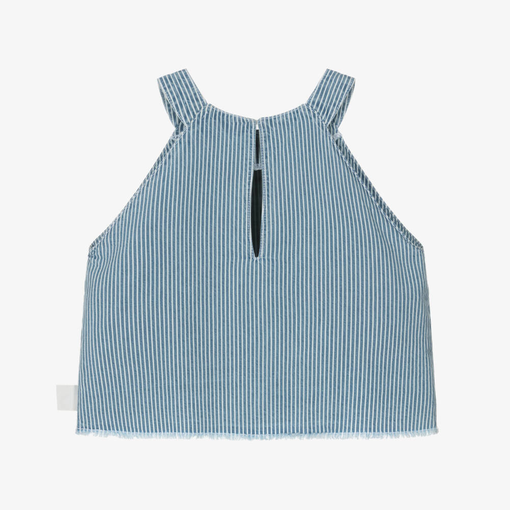 Mayoral-Blue Stripe Halter Top | Childrensalon Outlet