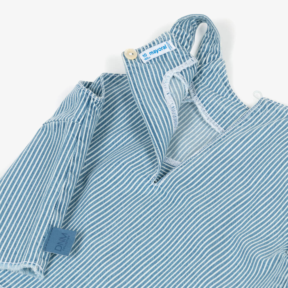 Mayoral-Blue Stripe Halter Top | Childrensalon Outlet