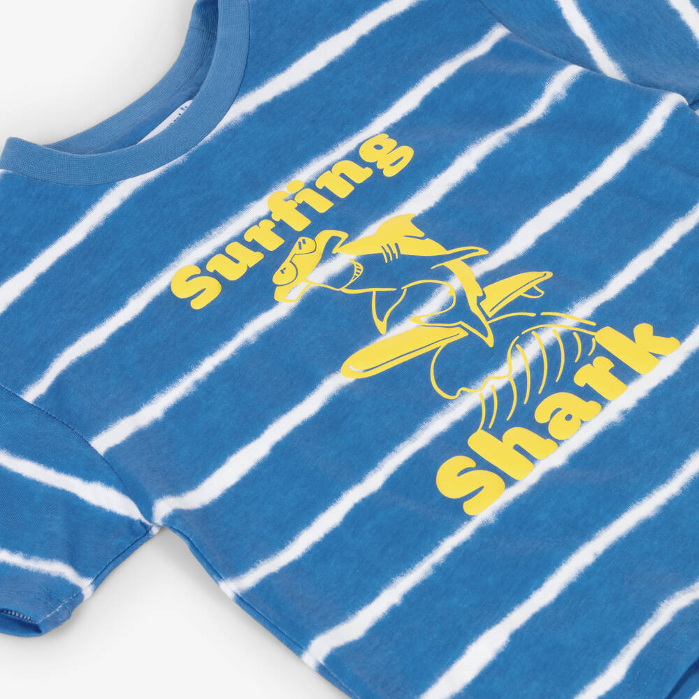 Mayoral-Blue Stripe T-shirt | Childrensalon Outlet