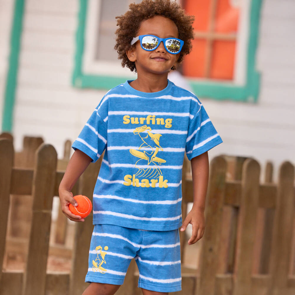 Mayoral-Blue Stripe T-shirt | Childrensalon Outlet