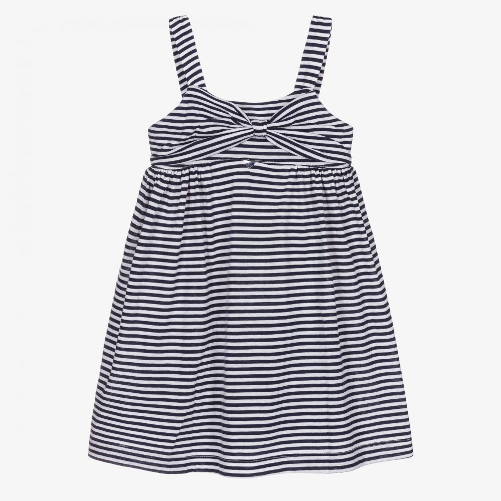 Mayoral - Blue Striped Cotton Dress | Childrensalon