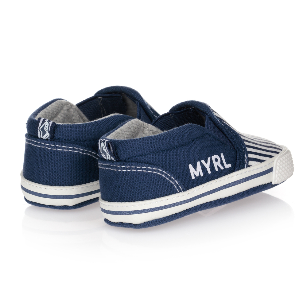 Mayoral-Blue Striped Pre-Walkers | Childrensalon Outlet