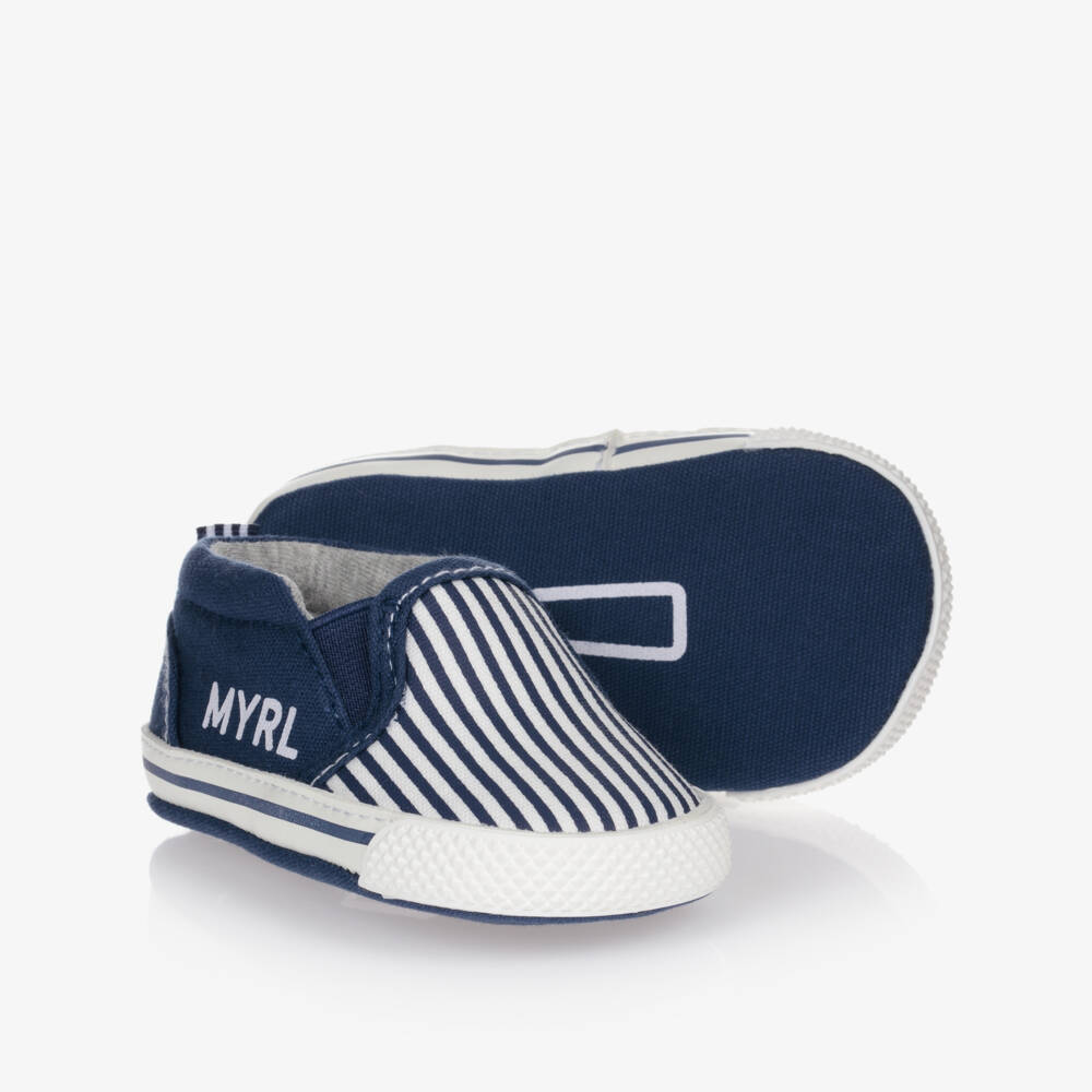 Mayoral-Синие пинетки в полоску | Childrensalon Outlet