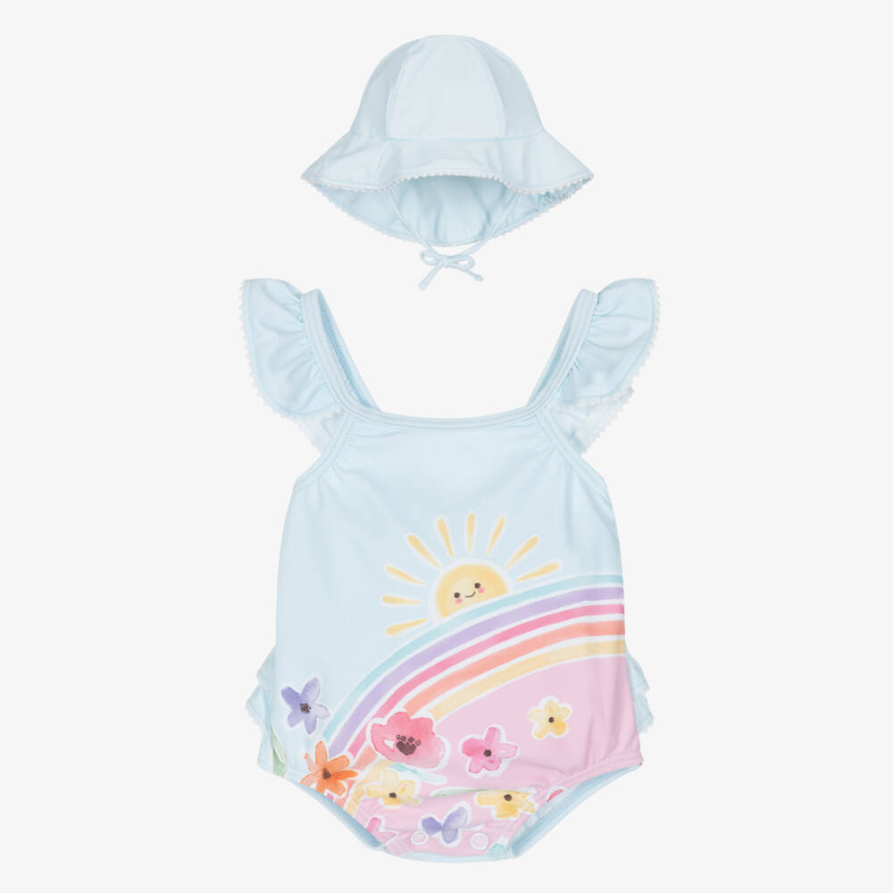 Mayoral Newborn-Blue Sunshine Swimsuit Set | Childrensalon Outlet