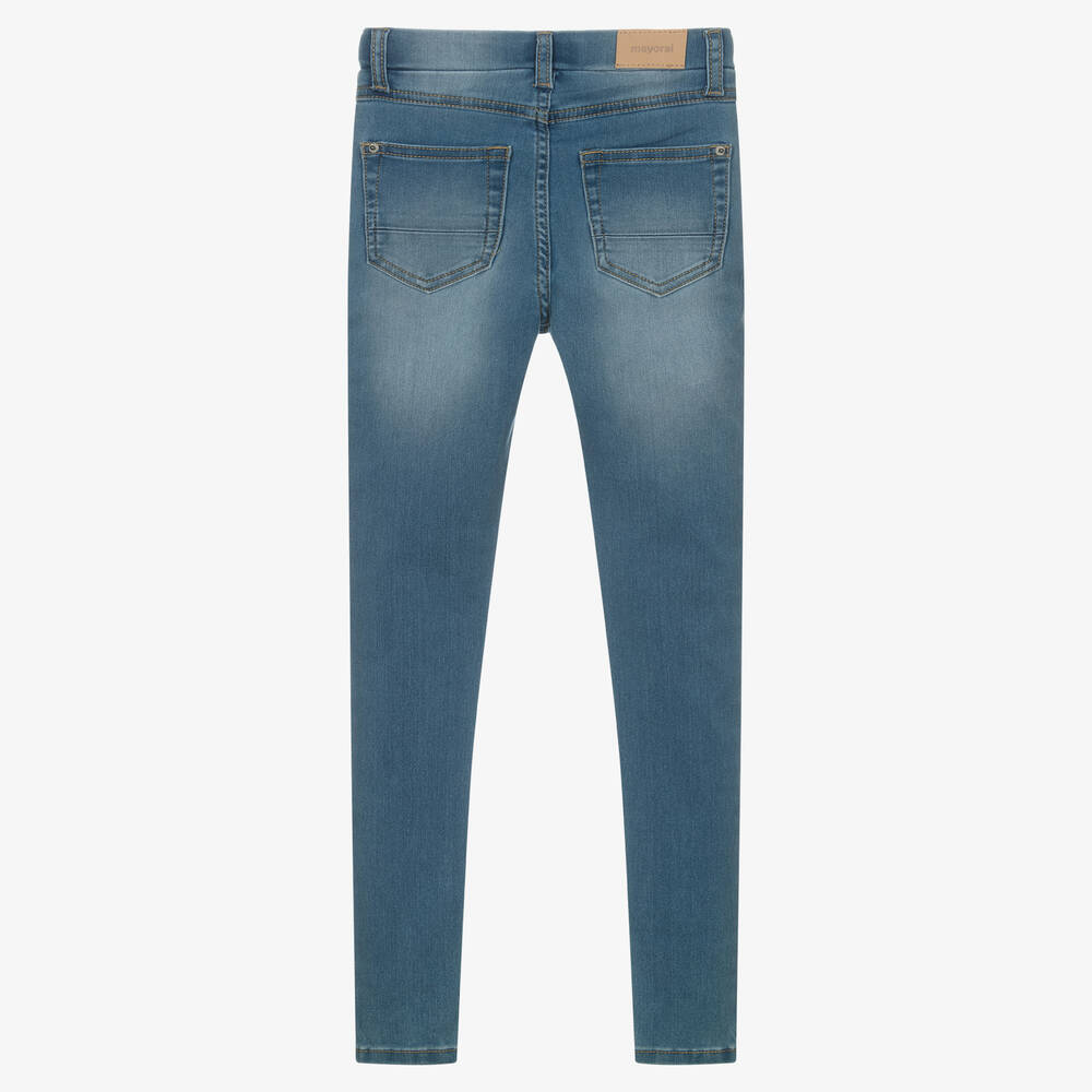 Mayoral-جيغنغز سكيني قطن جيرسي لون أزرق للبنات | Childrensalon Outlet