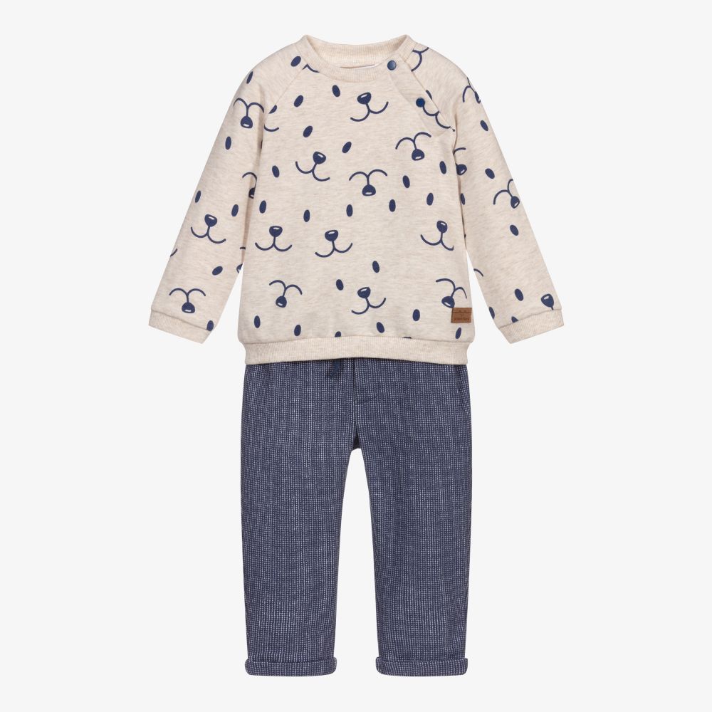 Mayoral Newborn - Ensemble pantalon bleu Ourson | Childrensalon