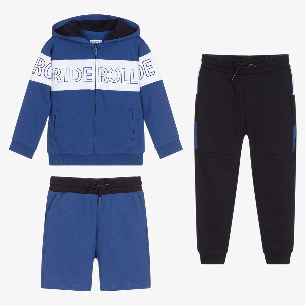 Mayoral - Blauer Trainingsanzug (3-teilig) | Childrensalon