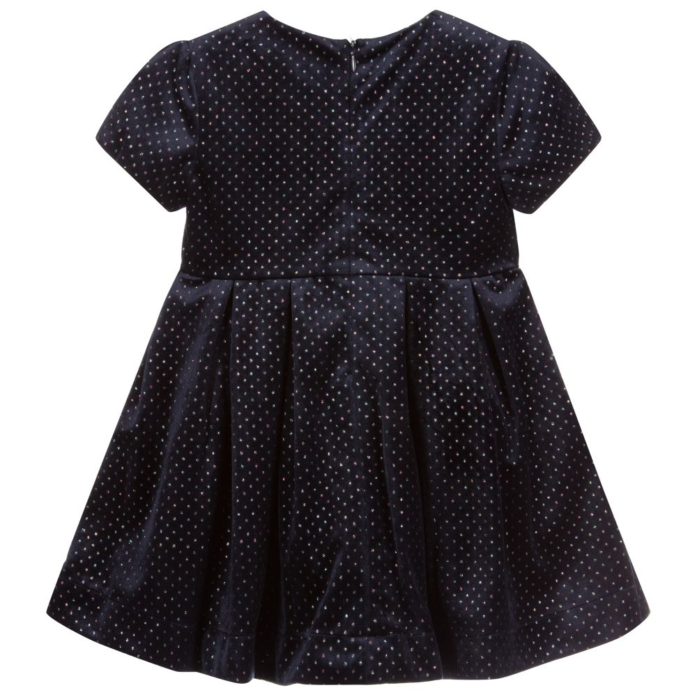 Mayoral-Blue Velour Sparkle Dress | Childrensalon Outlet