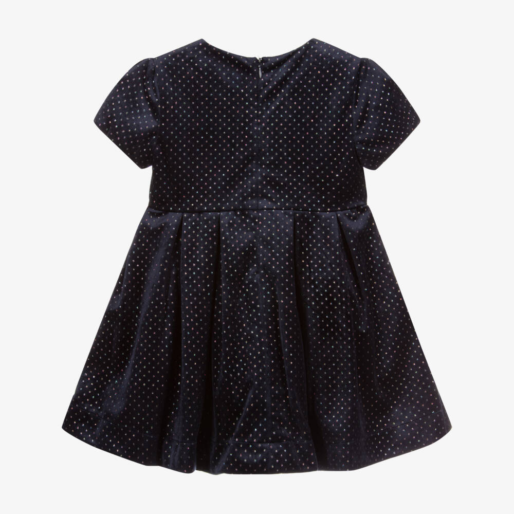 Mayoral-Синее блестящее платье из велюра | Childrensalon Outlet