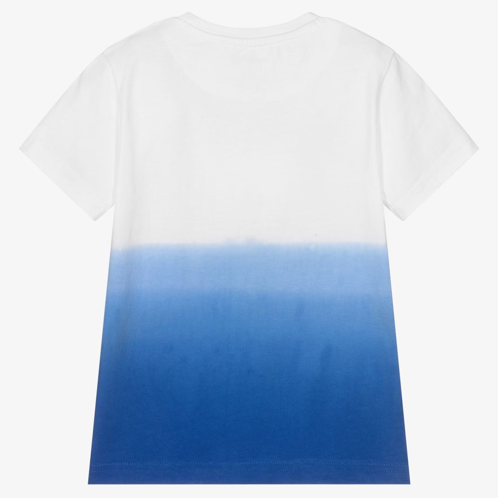 مايورال-تيشيرت قطن مستدام لون أزرق وأبيض للأولاد | Childrensalon Outlet