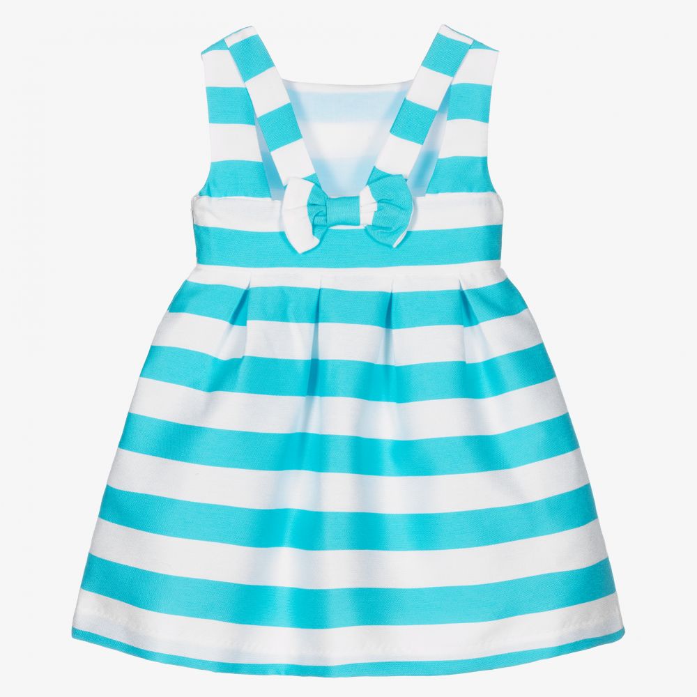 Mayoral-Blue & White Stripe Dress | Childrensalon Outlet
