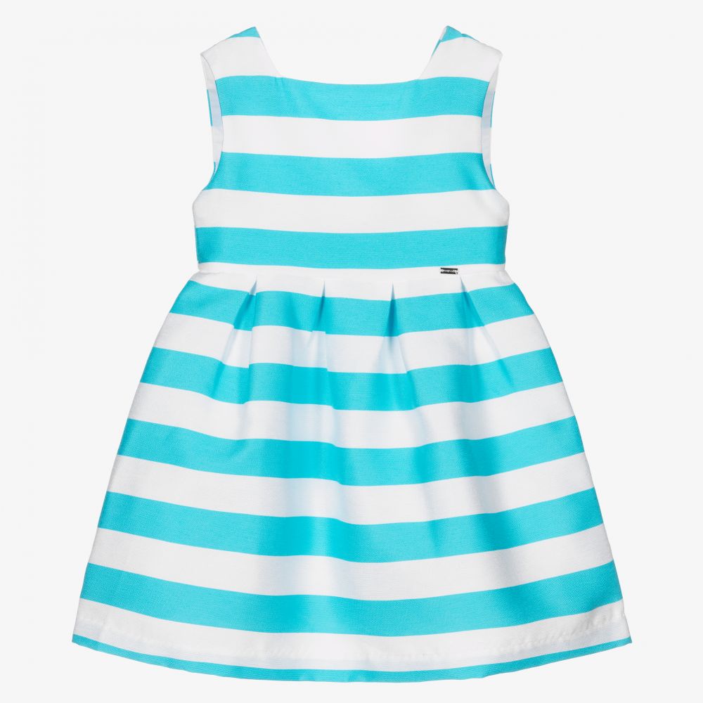 Mayoral - Gestreiftes Kleid in Blau und Weiß | Childrensalon