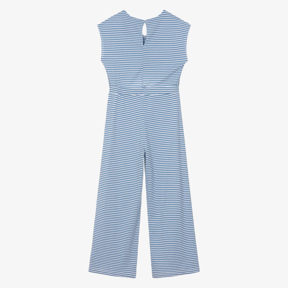 Mayoral-Blue & White Stripe Jumpsuit | Childrensalon Outlet