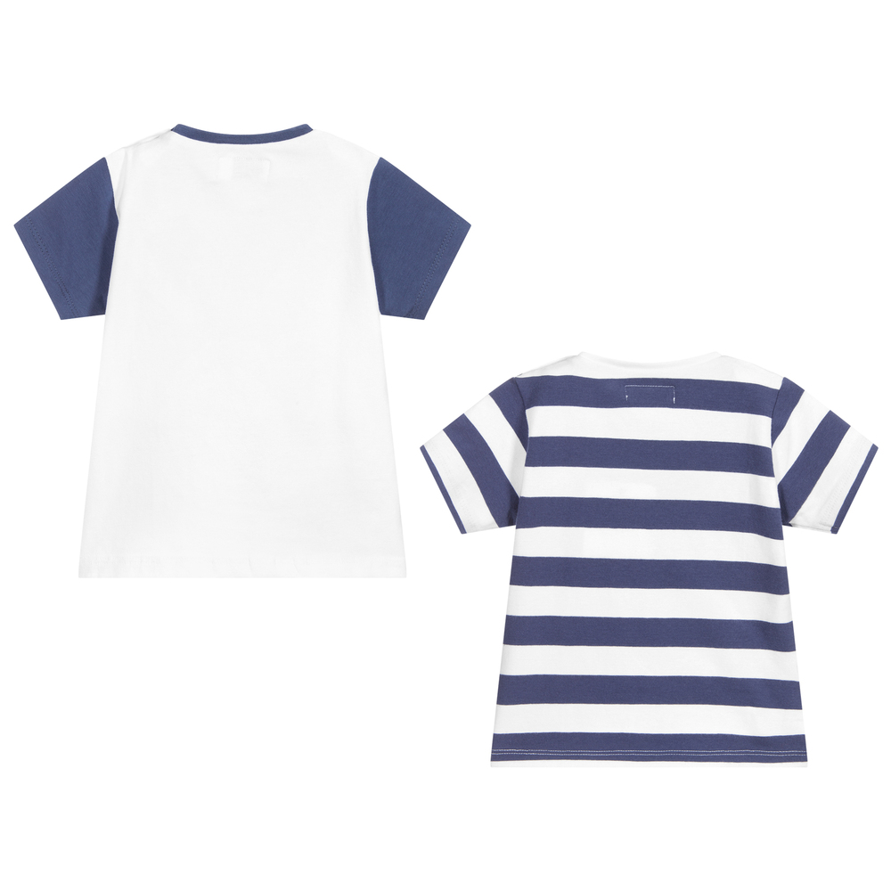 Mayoral-Футболки белого и синего цветов (2 шт.) | Childrensalon Outlet