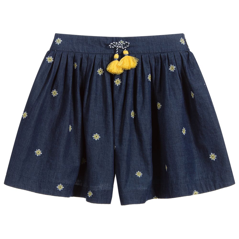 Mayoral - Blue & Yellow Denim Shorts | Childrensalon