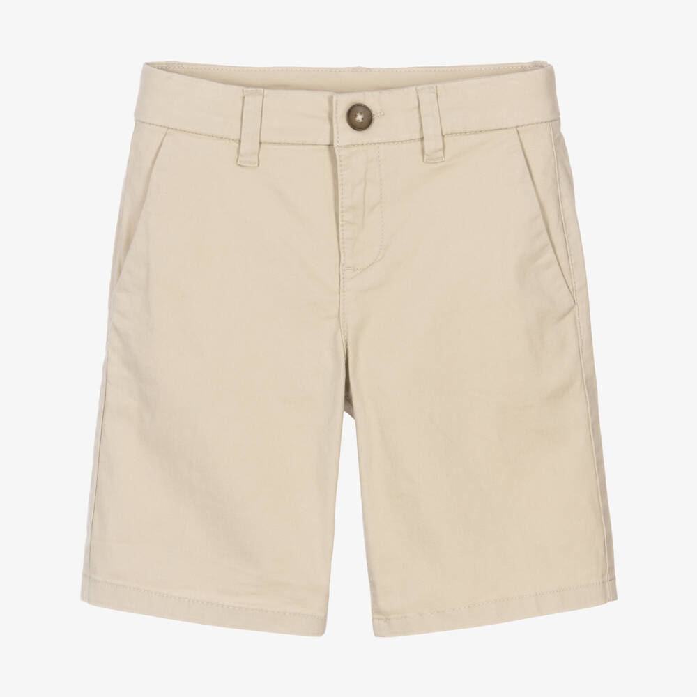 Mayoral Nukutavake-Boy's Beige Twill Shorts | Childrensalon Outlet