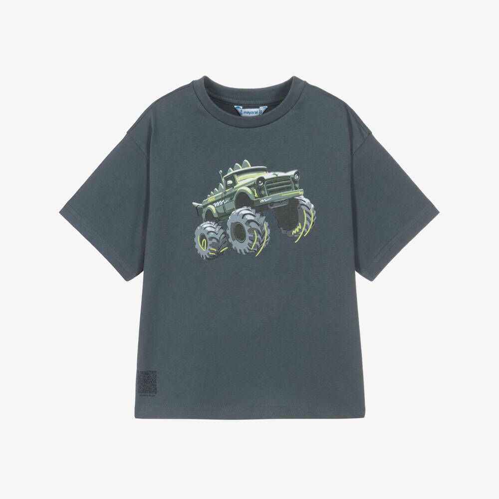 Mayoral-Boy's Green Monster Truck Top | Childrensalon Outlet