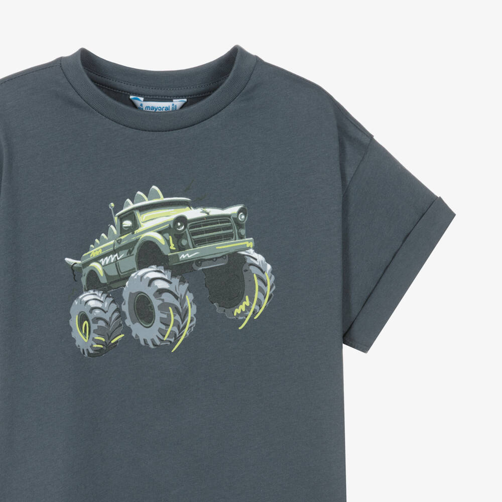 Mayoral-Boy's Green Monster Truck Top | Childrensalon Outlet