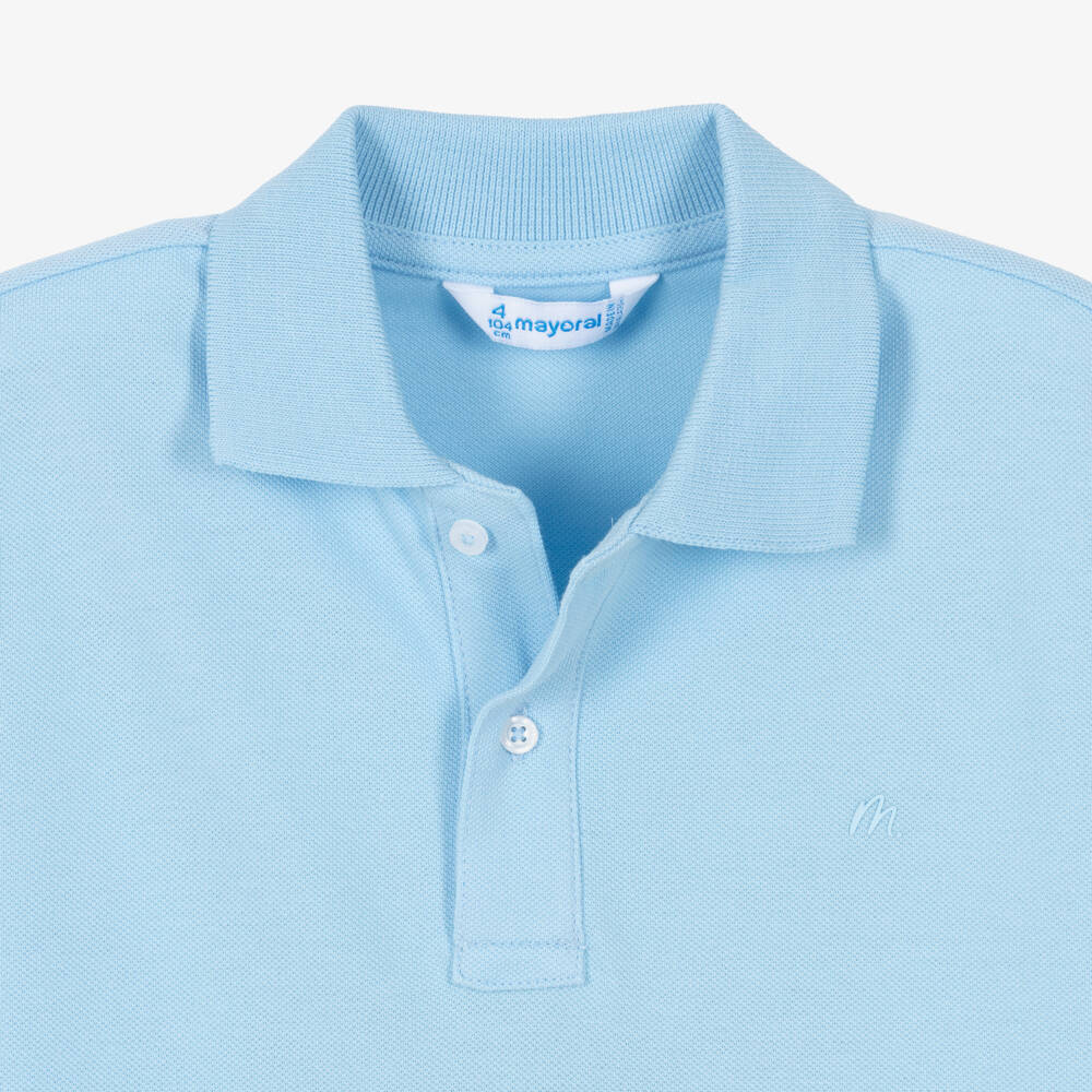Mayoral-Boy's Sky Blue Polo Shirt | Childrensalon Outlet