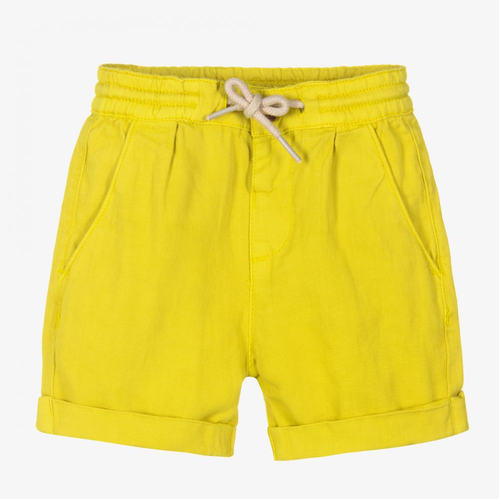 Mayoral-Boys Acid Yellow Linen Shorts | Childrensalon Outlet