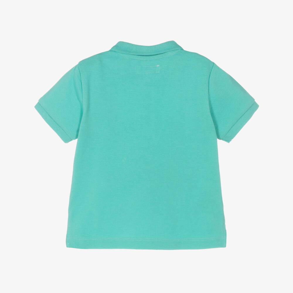 Mayoral-Boys Aqua Cotton Polo Top | Childrensalon Outlet