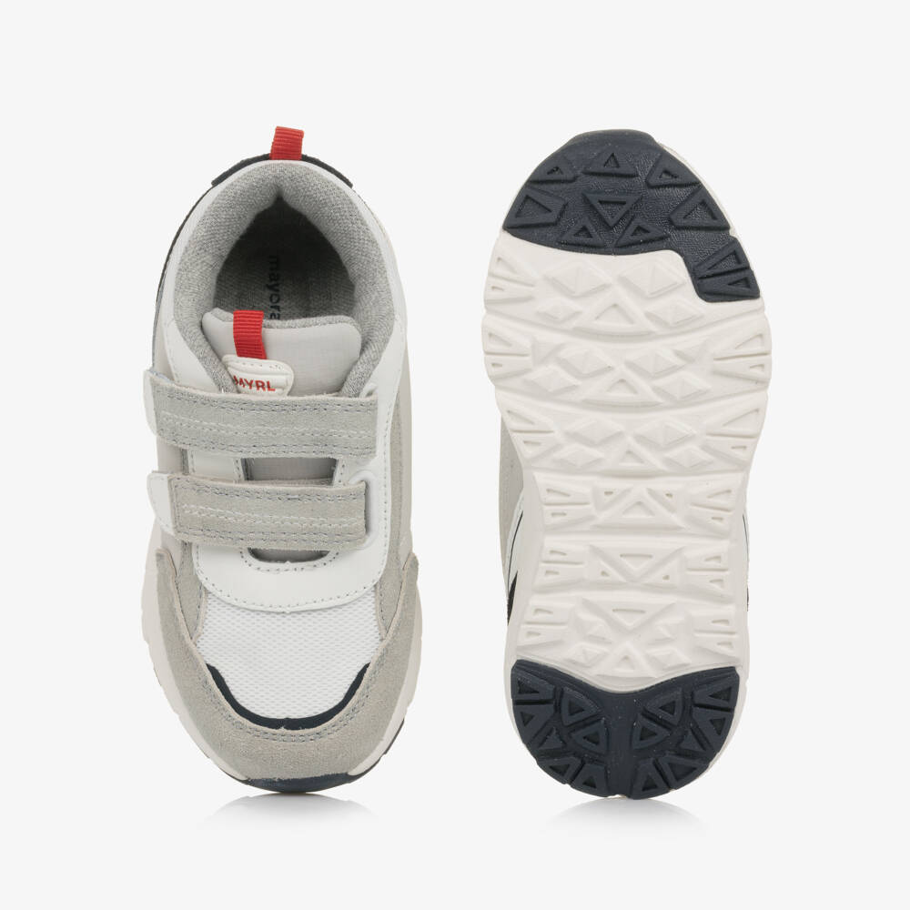Mayoral-Boys Ash Leather & Fabric Sneakers | Childrensalon Outlet