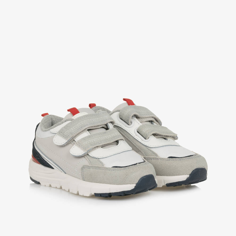 Mayoral-Boys Ash Leather & Fabric Sneakers | Childrensalon Outlet