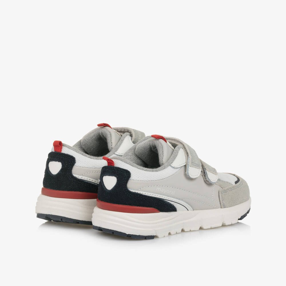 Mayoral-Boys Ash Leather & Fabric Sneakers | Childrensalon Outlet